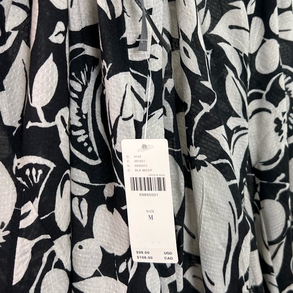NWT Anthropologie Strappy Back Floral Mini Dress Black/White - Picture 6 of 8